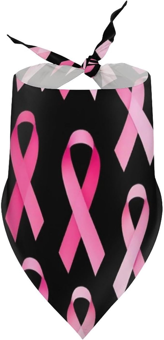 Soft and Lightweight Pet Accessories Scarf Breast Cancer Awareness Ribbons Pink for Small, Medium, Large Dogs and Cats Camping, Hiking, Casual Daily Use