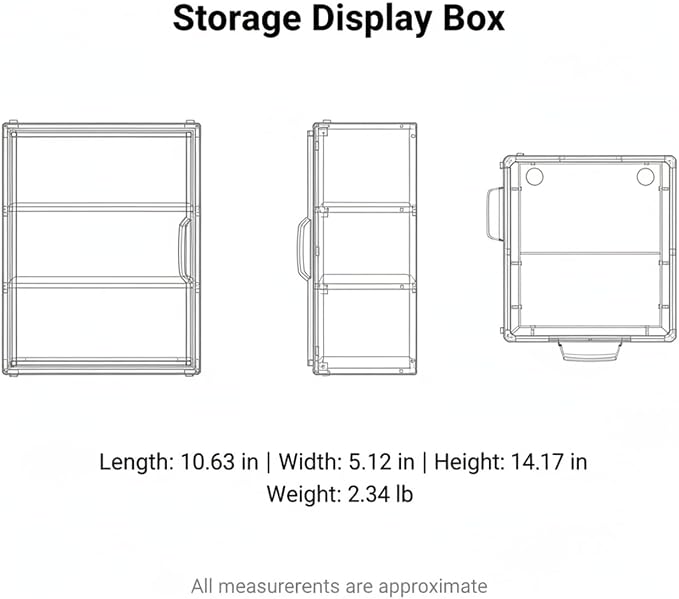 Clear PET Stackable Storage Box with Dividers, Transparent Display Organizer for Desktop Essentials
