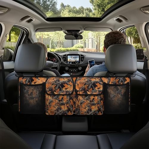 Tree Branch Hanging Trunk Organizer Car Back Seat Storage with 4 Large Pockets Foldable Automotive Interior Accessories for Sedans MPV SUV Jeep Trucks Van