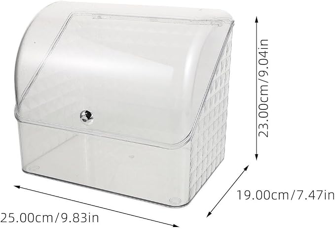 Healeved Makeup Box with Pp Storage Lid Organizer Pet Countertop | Spacious Categorization, Protective Cover, Versatile Use for Vanity and Bathroom