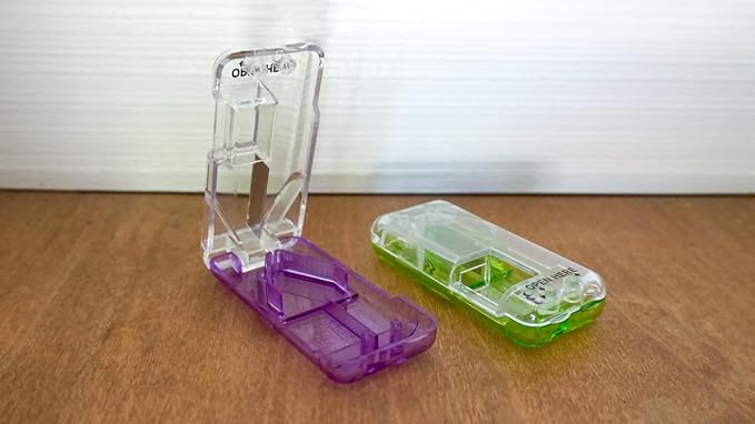 Ezy Dose Pill Cutter & Splitter, Built-in Pill Dispenser, Purple | Easy-Cut Stainless Steel Blade for Tablets, Vitamins, Medication, Portable Pill Cutter for Seniors, Pets, Travel-Size
