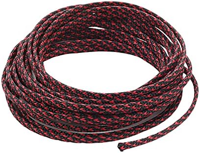 Jutagoss PET Expandable Braided Cable Sleeve, 16.4ft - 3/16 inch Black Red Cable Management Sleeve, Wire Loom Tube Cord Protector for USB Cable, Power Cord, Audio Video and More, 1Pc