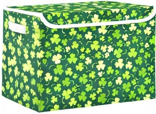 St. Patrick's Day Storage Bins with Lids and Carrying Handle,Foldable Storage Boxes Organizer Containers Baskets Cube with Cover for Home Bedroom Closet Office