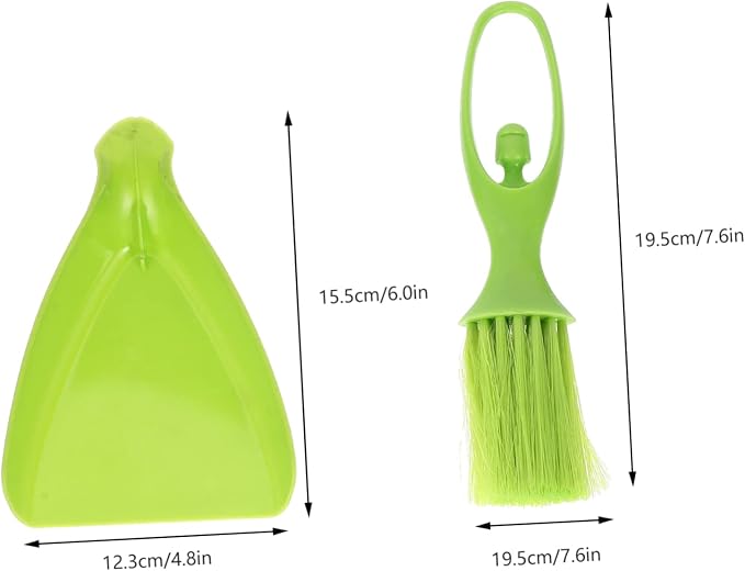 Mini Brooms and Dustpans 2 Sets PVC Plastic Cage Cleaning Tools | Easy to Sweep Debris, Smooth Surface, Simple Storage, for PET Cage and Feces Cleanup