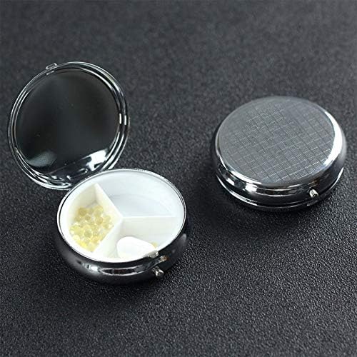 Pill Box 3 Compartment Medicine Pill Case for Pocket or Purse Mini Metal Pillcase Cute Hand Drawn Llama Pill Holder Vitamin Organizer Portable Travel Pills Container to Hold Supplements Vitamins