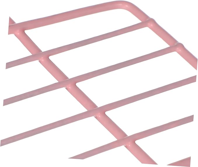 Healifty Pink Hanging Grid Iron Wall Shelf for Pet Parrots Bird Perch Stand with Hooks Sturdy Load Bearing Iron Frame for Climbing Playing and Displaying Small Items Easy to Install