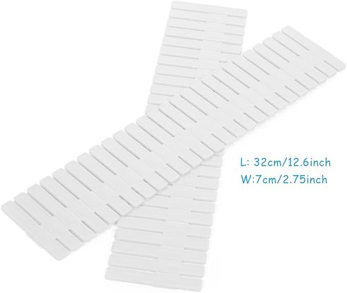 Onerbuy 8pcs Adjustable Grid Drawer Dividers DIY Plastic Closet Separator Tidy Organizer Container for Underwear Socks Belt Office Supplies