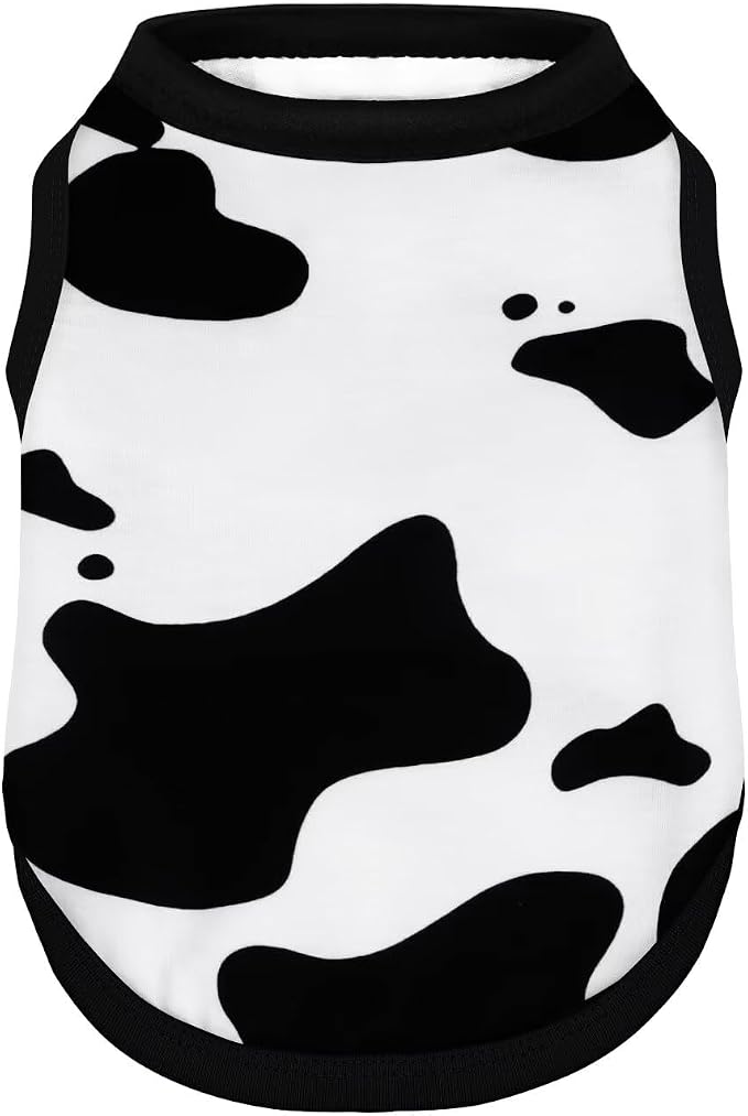 Adorable Cow Print Dog Shirts – Lightweight, Cozy Outfit for Small to Medium Dogs, Soft & Snuggly Pet Wear for Everyday Comfort and Cuteness.Back & XS