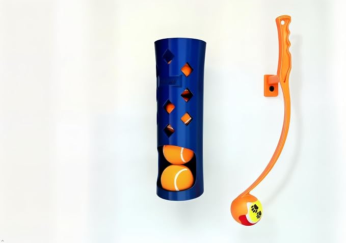 Wall Mounted Tennis Ball Holder for Dogs | Weatherproof ASA Dog Ball Storage for Garage, Patio, Mudroom or Porch - Fits Ball Launchers & Chuckers - Made in USA