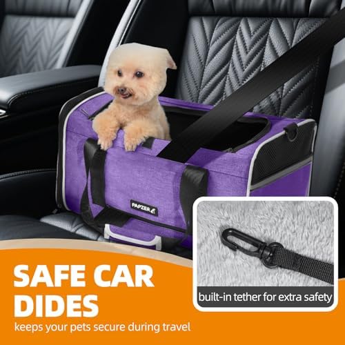 Cat Carrier for Travel, Soft-Sided, Top Loading, Privacy Curtain, to 20 lbs | Medium Pet Carry Bag Anxiety Cat, Vet Visit Car Transport Luggage Sleeve Suitcase Attachable Small Puppy Crate Kennel Purple