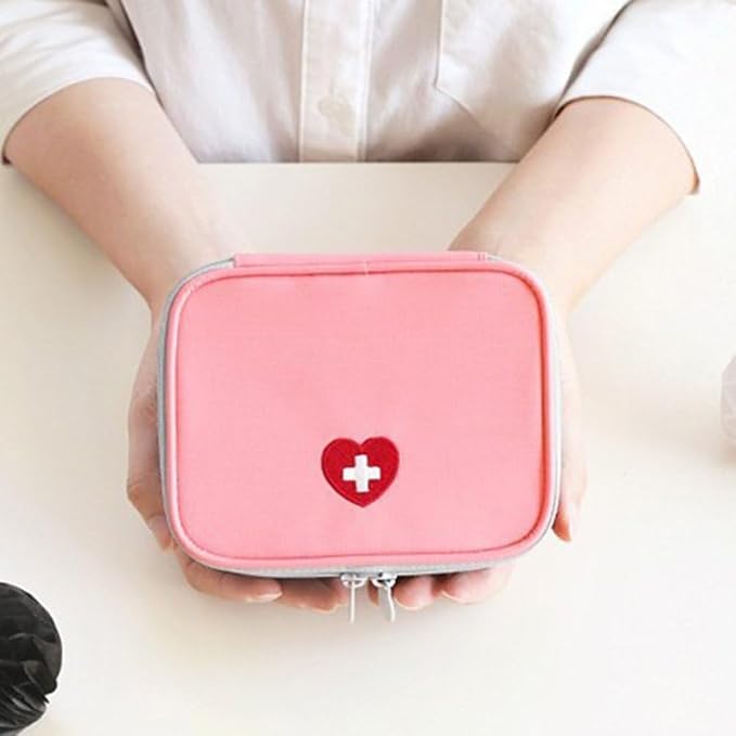 Pink Portable First Aid Kit, Mini Outdoor First Aid Kit Bag, Travel Portable Medicine Organizer Emergency Kit First Aid Kits, Mini Emergency Medical Bag Office, Travel, Camping, Sports, School