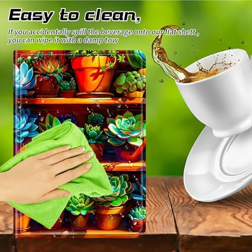Universal Case for T-Mobile Revvl Tab 2 10.1" Model:9185W 2025/Revvl Tab 5G 10.36" 2023, 360 Degree Rotating Kickstand Protective Stand Leather Shell Cover for 9"-10.5", Plant Succulent