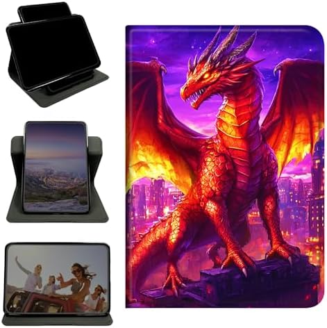 Case for Samsung Galaxy Tab S10 Plus 2024/S9 FE+/S9 Plus 12.4" 2023, 360 Degree Rotating Stand with Multi-Angle Vertical Shockproof Protective Shell for Women Men, Purple Red Dragon