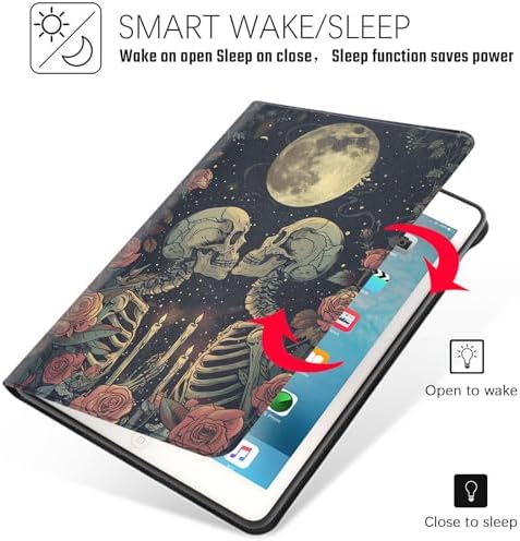 Tablet Case for iPad 5th Generation 2024 iPad Pro 11 inch (M4),Shockproof Protective Cover with Stand,Auto Wake/Sleep,Skeleton Rose