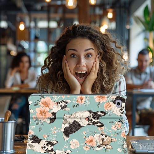 for Microsoft Surface Pro 11/10/9-13" 2024/2022 Tablet Case,Auto Wake/Sleep,Adjustable Stand Protective Cover - Corgi Floral