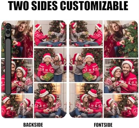 Custom Photo Personalized Flip Case for Samsung Galaxy Tab S9 FE Plus 12.4 inch(2023),Model Code: SM-X610/X616B, Samsung Galaxy Tablet Customized Picture Text Leather Stand Cover Protective Case