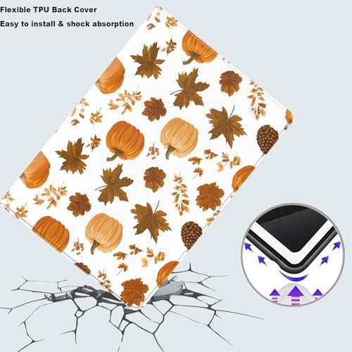 Tablet Case for iPad Pro 13 Inch M5/M4 (2025/2024,8th/7th Generation),Shockproof Protective Cover with Stand,Auto Wake/Sleep,Pumpkin Maple Leaf