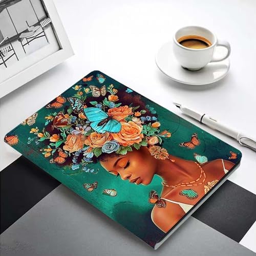 for Samsung Galaxy Tab S6 Lite 10.4" Tablet Case 2022/2020(SM-P610/P613/P615/P619),Premium Leather Folio Stand Auto Wake/Sleep,Multiple Viewing Stand,Butterfly Flowers Sexy Black Girl