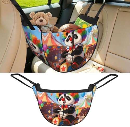 Panda Clown Car Seat Organizer-Backseat Storage Bag for Travel | Waterproof Durable. Holds Snacks Gear Essentials. Fits Most Cars.