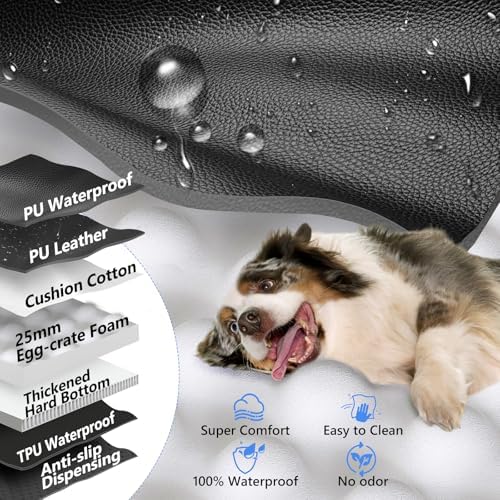 Hard Bottom Dog Car Seat Cover for Back Seat, PU Leather Extender