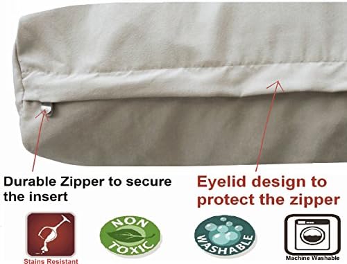 Dogbed4less Waterproof Memory Foam Dog Bed for Medium Dogs with Washable Cover and Extra Pet Bed Case 37X27X4 Inch, Khaki