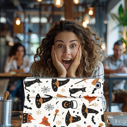 for Microsoft Surface Pro 8-13" 2021 Tablet Case,Auto Wake/Sleep,Adjustable Stand Protective Cover - Halloween Witch Hat Cat