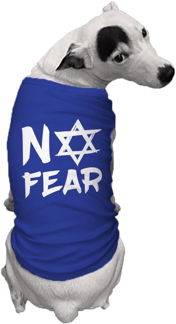 No Fear Star of David - Stand with Israel Dog Shirt (Royal Blue, X-Small)