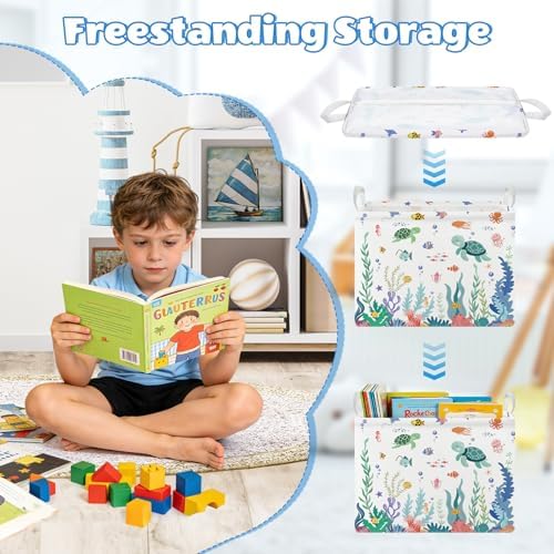 Collapsible Storage Basket Collapsible Fabric Laundry Basket with Handles | Spacious 15.7"×11.8"×11.8" size Folding Design Easy to Store Sturdy Fabric with Reinforced Handle Easy to Clean