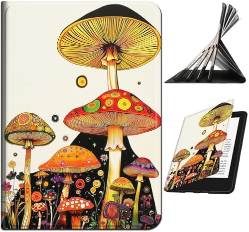 Case for Samsung Tab S10 Ultra/S9 Ultra/S8 Ultra 14.6" 2024/2023/2022 | Slim Leather Smart Cover with Multi-Angle Anti-Slip Stand [Auto Wake/Sleep] Shell for Women Men, Mushroom Painting