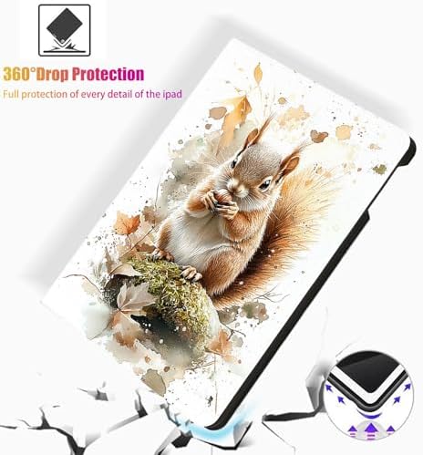 for Microsoft Surface Go 4/3/2/1-10.5" 2021 Tablet Case,Auto Wake/Sleep,Adjustable Stand Protective Cover - Cute Squirrel Nut
