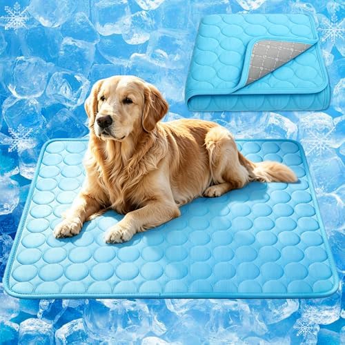2026 Arc-Chill Upgraded Dog Cooling Mat Q-Max>0.4 Pet Cooling Pad | Non-slip Dog Bed Mats Washable Cooling Mat for Dogs Cats Instant Cool Relief for Indoor Floor Sofa, Outdoor Garden& Car Seats