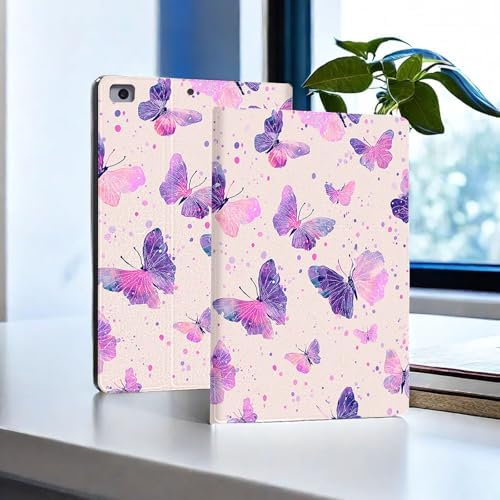 for Microsoft Surface Go 4/3/2/1-10.5" 2021 Tablet Case,Auto Wake/Sleep,Adjustable Stand Protective Cover - Watercolor Butterfly