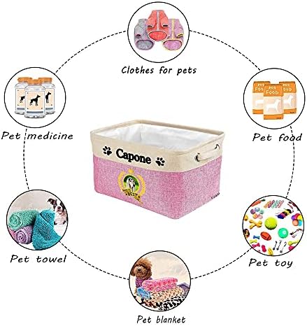 Custom Name Collapsible Dog Toy Storage Basket Bin World's Best Dog Yorkshire Terrier Yorkie Foldable Pet Toy Box Closet Shelf Baskets Organizer for Bedroom Home Dog Cat with Handles Blue