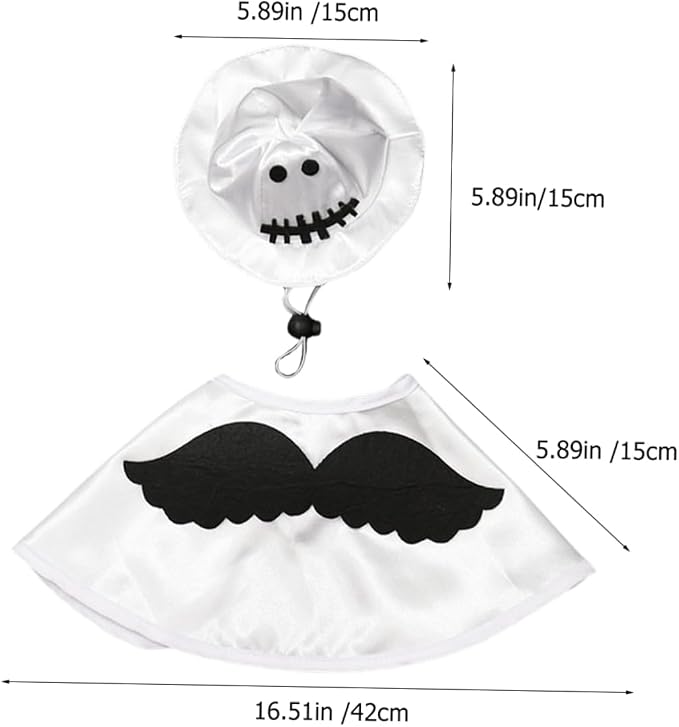 Totority 1set Halloween Pet Costume Cape Hat for Dogs Cats Lightweight Chic Design for Parties Halloween Christmas Apparel for Pets to Stand
