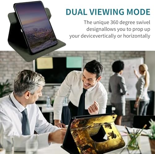 Case for Samsung Galaxy Tab A8 10.5" 2022 SM-X200/X205/X207, 360 Degree Rotating Stand with Multi-Angle Vertical & Horizontal Viewing Shockproof Shell for Women Men, Forest Skull Leaf