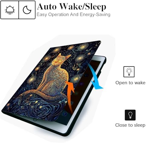 for Microsoft Surface Go 4/3/2/1-10.5" 2021 Tablet Case,Auto Wake/Sleep,Adjustable Stand Protective Cover - Galaxy Cat Art