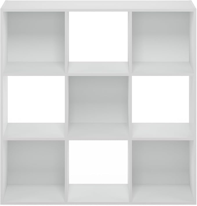 Furinno PELLI Closet Organizers and Storage, 9-Cube Closet Organizer, Open Shelf Closet Storage, for Wardrobe, Bedroom, Living Room, White