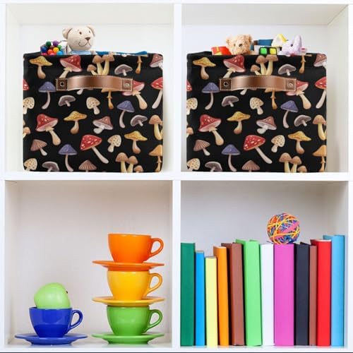 Didi & Hosa Storage Basket Cube Collapsible Toys Shelf Baskets Bin with Handle Laundry Organizer Storage Box for Home School & Office (Basket-12)