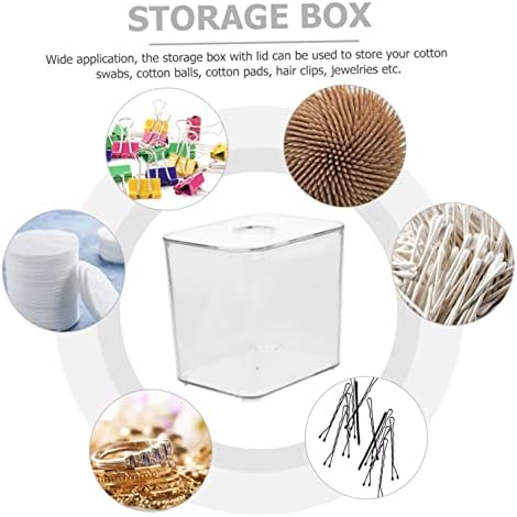 2pcs Cotton Swabs Holder Cotton Pads Dispenser Toothpick Case Desktop Organizer Strong Pet Material