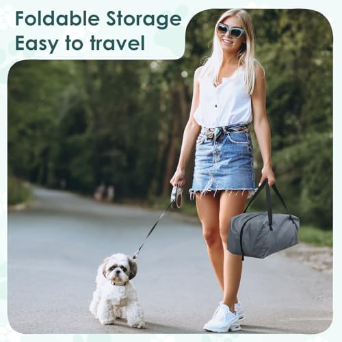 24 Inch Collapsible Soft Dog Crate for Small Dogs, Travel Dog Crate Grey | Portable Dog Crate Soft Sided, 4-sided Mesh Vents, Foldable with Storage Bag, Fit Small Dogs & Large Cats, Indoor/Outdoor