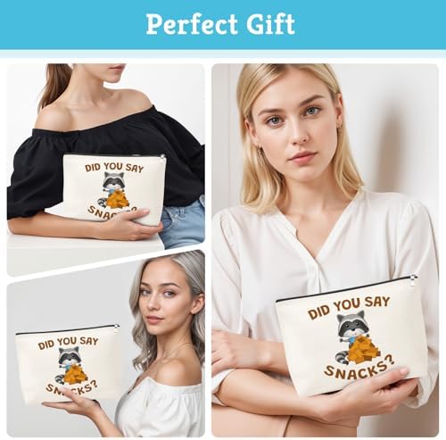 Raccoon Lovers Gifts Makeup Bag Raccoon Gifts for Women Funny Animal Themed Gift Travel Pouch White Elephant Thanksgiving Friendship Birthday Gift for Friend Sister Daughter Cosmetic Bag with Zipper