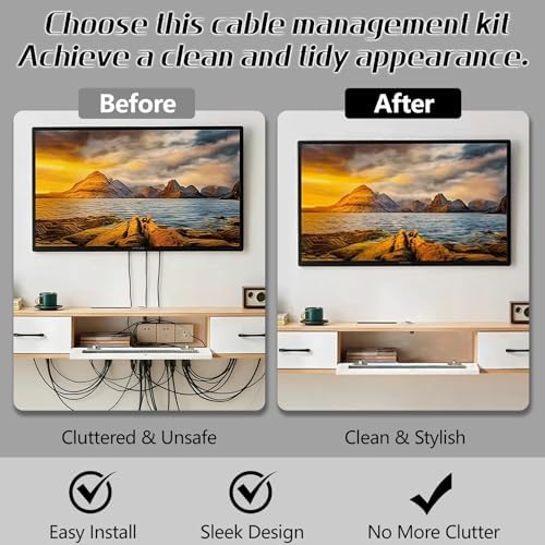 in-Wall Cable Management Kit,in Wall TV Power Kit for Wall Mounted TV and Speakers,in Wall Wire Concealment Kit, Includes Power & Low Voltage Cable Management with Hole Saw Drill Attachment