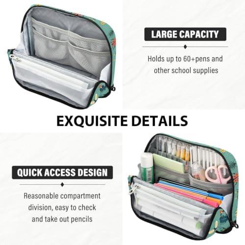 Bugs Beetles Insects Pencil Case for Kids Girls Boys | Large Pencil Pouch Pen Bag Holder with Big Capacity