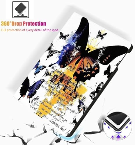 for Microsoft Surface Pro X/Pro X Plus-13 2019/2020/2021/2024 Tablet Case,Auto Wake/Sleep,Adjustable Stand Protective Cover - Butterfly Art