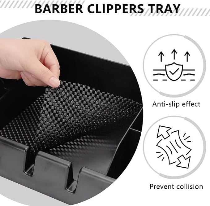 Barber Clippers Tray Station Hair Trimmer Holder Multifunctional Razors Case Stylist Hairdressing Combs Clips Scissors Holder(12.87" X 8.9")