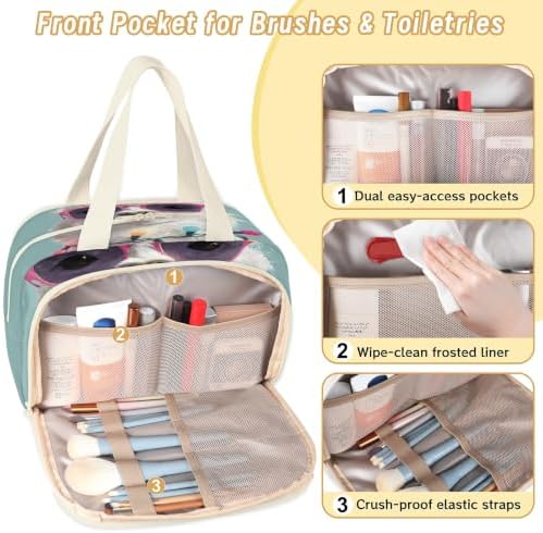 Cute Llama Travel Toiletry Bag for Women