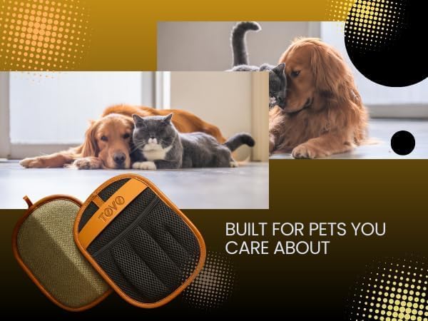Pet Hair Remover Gloves 2-Pack | Five-Finger Electrostatic Fur & Lint Remover | Cat Hair Remover | Dog Hair Remover Gloves | Fur Remover | Reusable & Washable | Couch, Carpet, Car Seats & Laundry