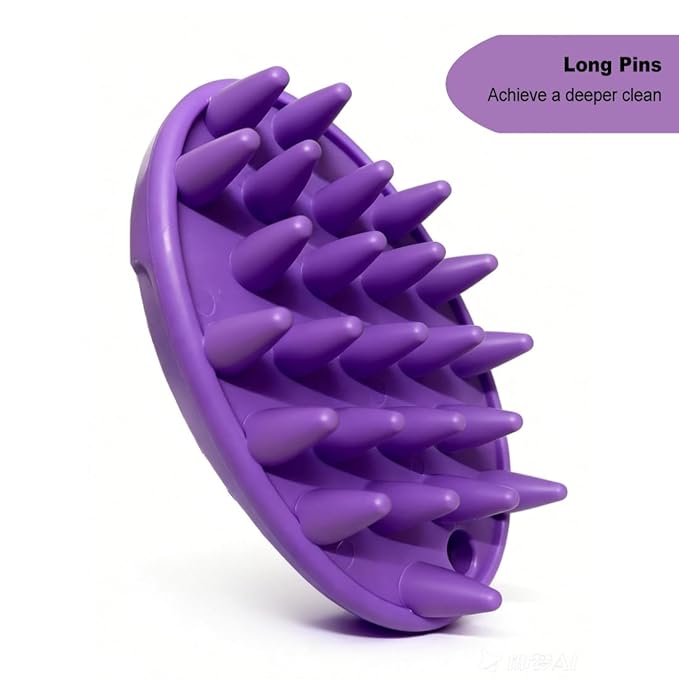 Silicone Dog Brush, Rubber Curry Brush with Long Pins for Short & Long Hair Dogs, Curry Comb Use Wet as Pet Bath Brush or Dry for Grooming Loose Hair