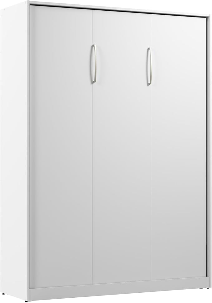 Bestar Full Murphy Bed, White, Claremont, 59W | Dual piston mechanism; for guest room or multipurpose space