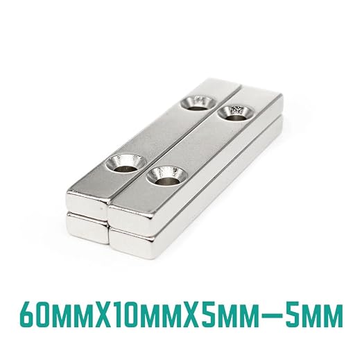 1/2/5/10/15/20PCS 60x10x5-5mm Block Magnetic Holes 5mm 60x10x5-5 Strip Neodymium 60 * 10 * 5-5 Magnets(1PCS)